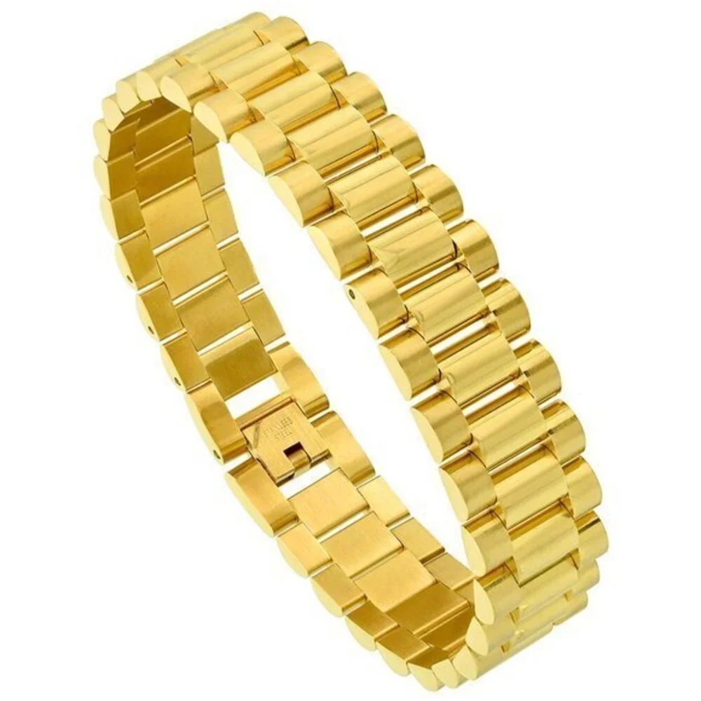 Gold Plated Watch Band Bracelet for Men